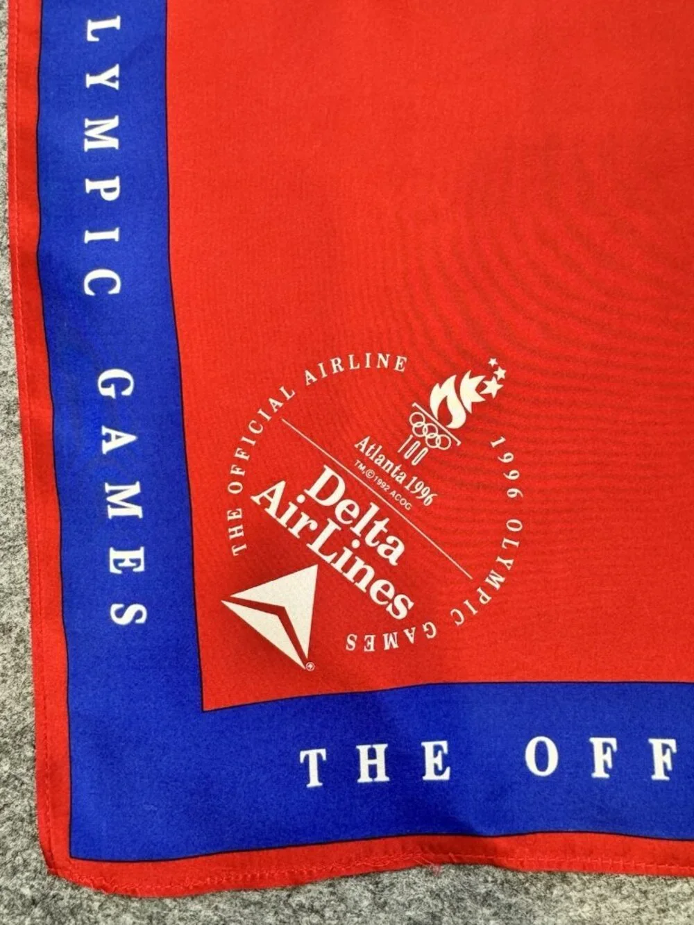 1996 Atlanta Olympics Delta Airlines Silk Crew Scarf Flight Attendant Promo  29